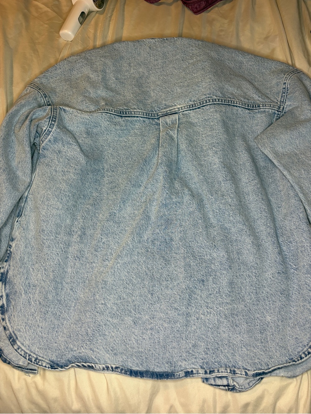 ZARA Denim Jacket Women's Small Light Wash Pockets Button Up Oversized - Picture 3 of 3